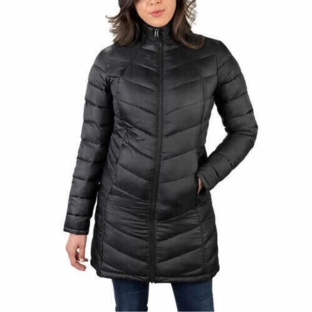 Design Collective Women’s M Puffer Black Jacket Stand-Up Collar Quilted Pattern